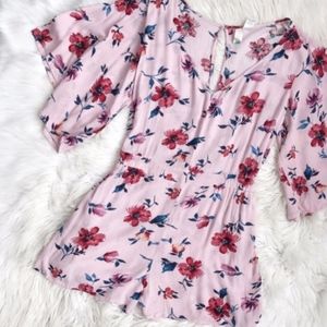 Summer Floral Pink Romper
